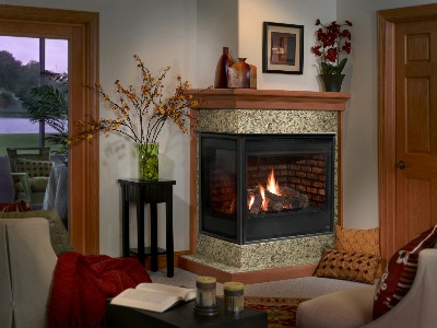 Corner Gas Fireplace by Heatilator