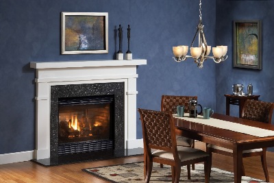 Gas Burning Fireplace, Caliber Model, Heatilatorin multiple sizes, Product sold by The Stove Shop, Inc. in Fort Collins, CO